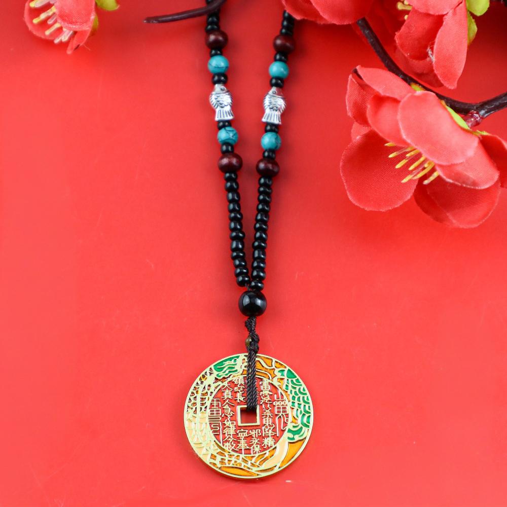Ancient Cloisonné Gilded Shan Gui Coin – Taoist Talisman for Protection and Peace