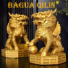 Qilin Feng Shui Decor – Copper Auspicious Beast Ornament with Bagua