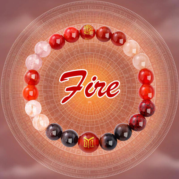 Five Elements (Wu Xing) Energy Balance Bracelet - Lucky Energy Bracelet Charms_Fire
