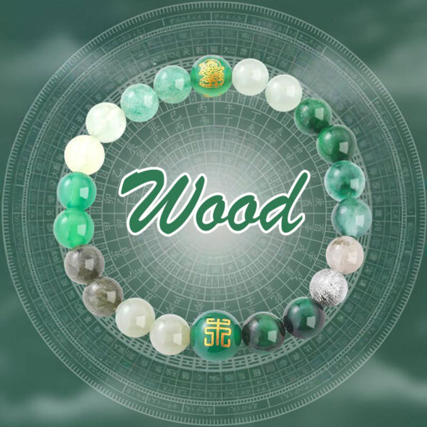 Five Elements (Wu Xing) Energy Balance Bracelet - Lucky Energy Bracelet Charms_Wood