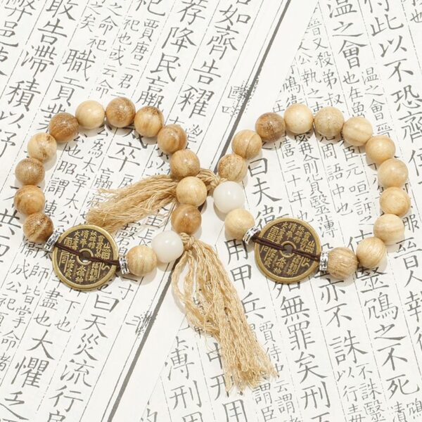 Yin Yang Bagua Guardian Coin Bracelet with Camphor Wood – Minimalist Talisman for Balance & Protection_value_1