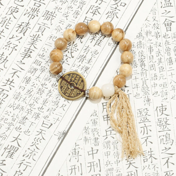 Yin Yang Bagua Guardian Coin Bracelet with Camphor Wood – Minimalist Talisman for Balance & Protection_value_2
