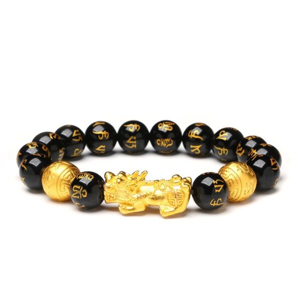 Feng Shui Bracelet - Pixiu Black Obsidian Bracelet for Wealth