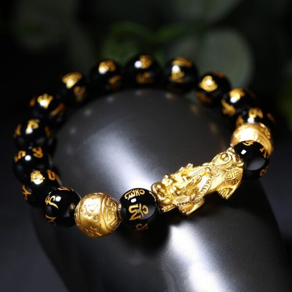 Feng Shui Bracelet - Pixiu Black Obsidian Bracelet for Wealth