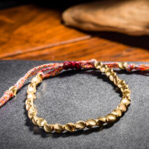 TibetanCopperBeadsBraceletHandmade-Gold